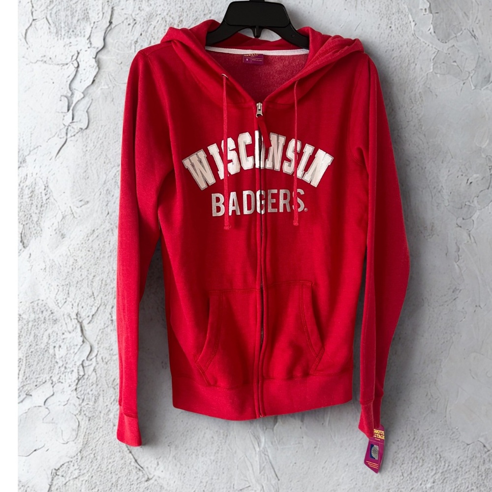 Wisconsin Badgers Red Zip Up Hoodie
